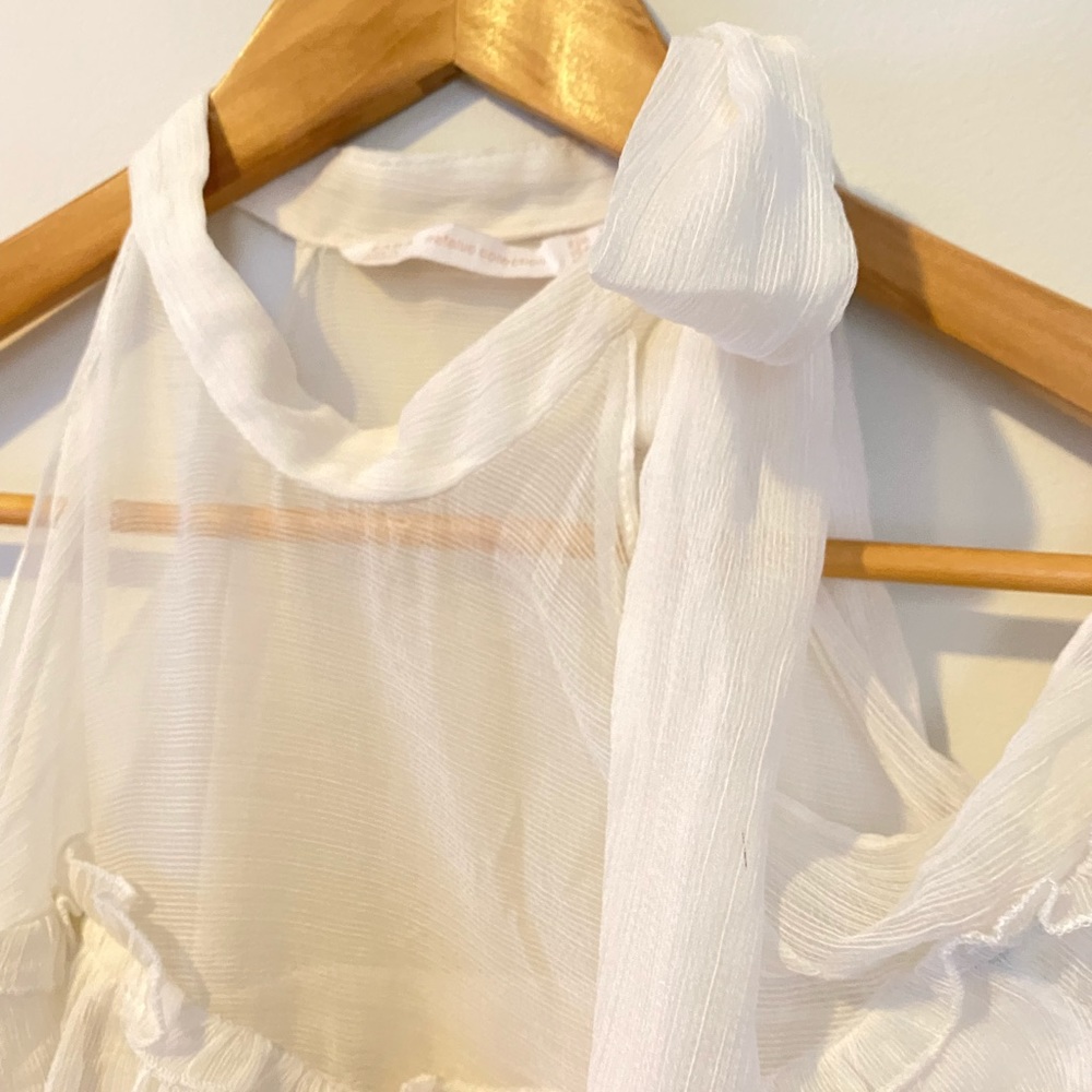 Ruffle white blouse
